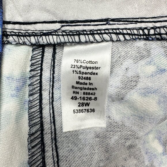 Denim 24/7 Blue Watercolor Straight Leg Jeans (28W) - Picture 9 of 9